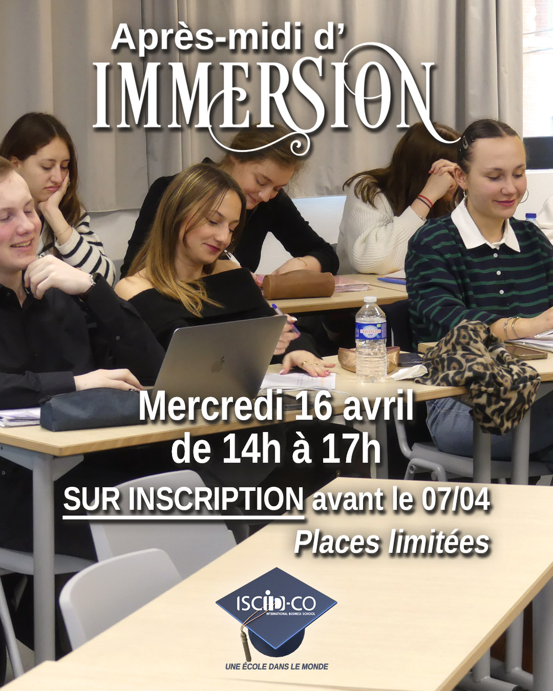 Immersion du 16/04 : inscriptions ouvertes jusqu'au 06/04 inclus
