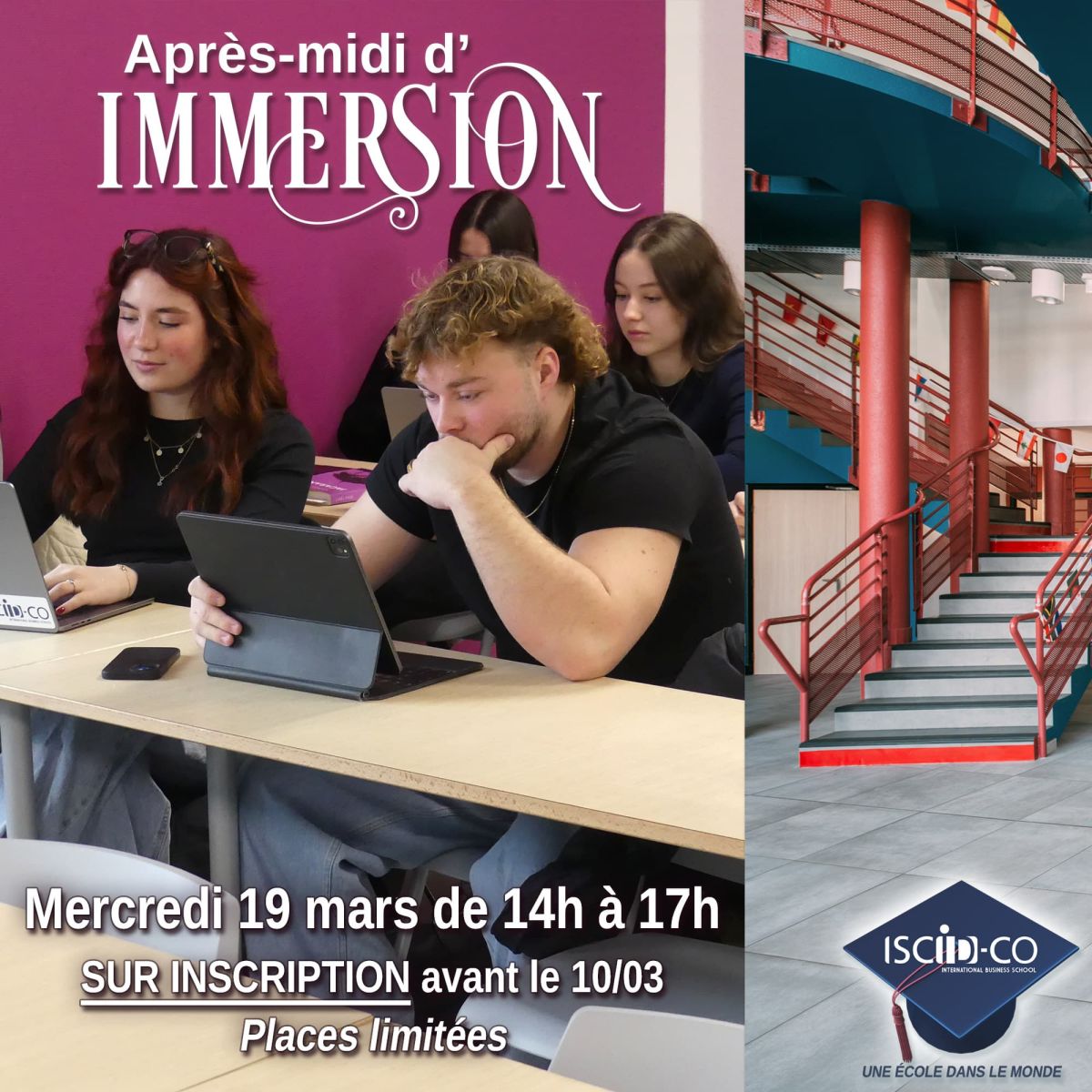 Immersion du 19/03 : inscriptions ouvertes jusqu'au 09/03 inclus