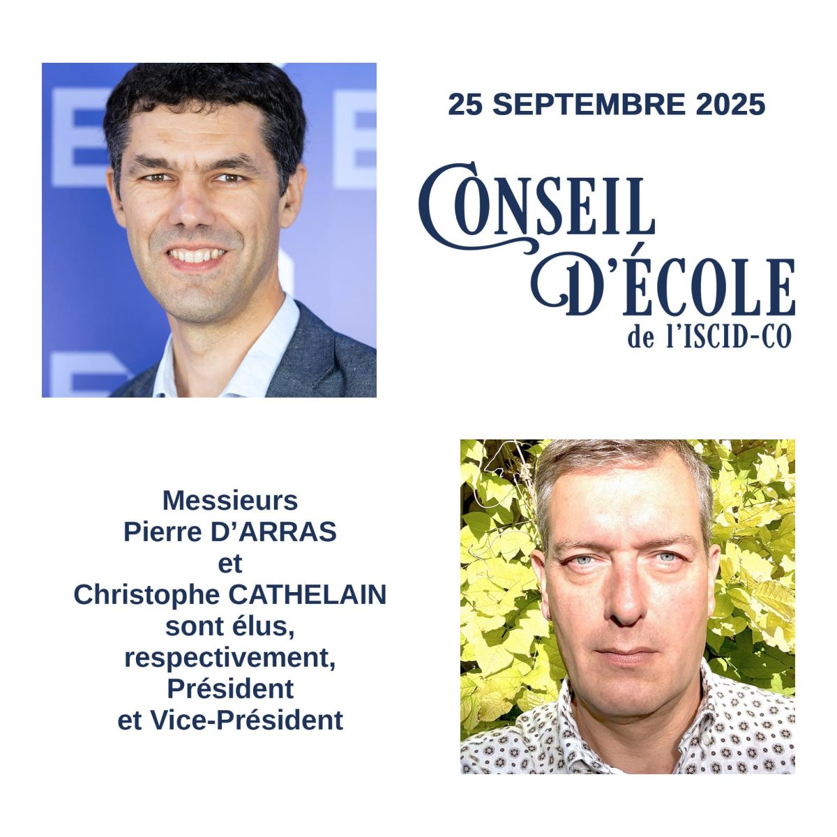 Élection de la nouvelle Présidence du Conseil d'École